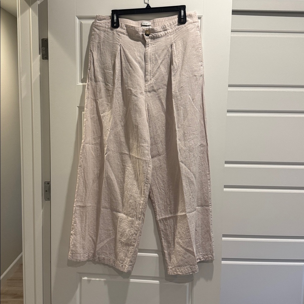 H by Halston Linen Wide Leg Trouser